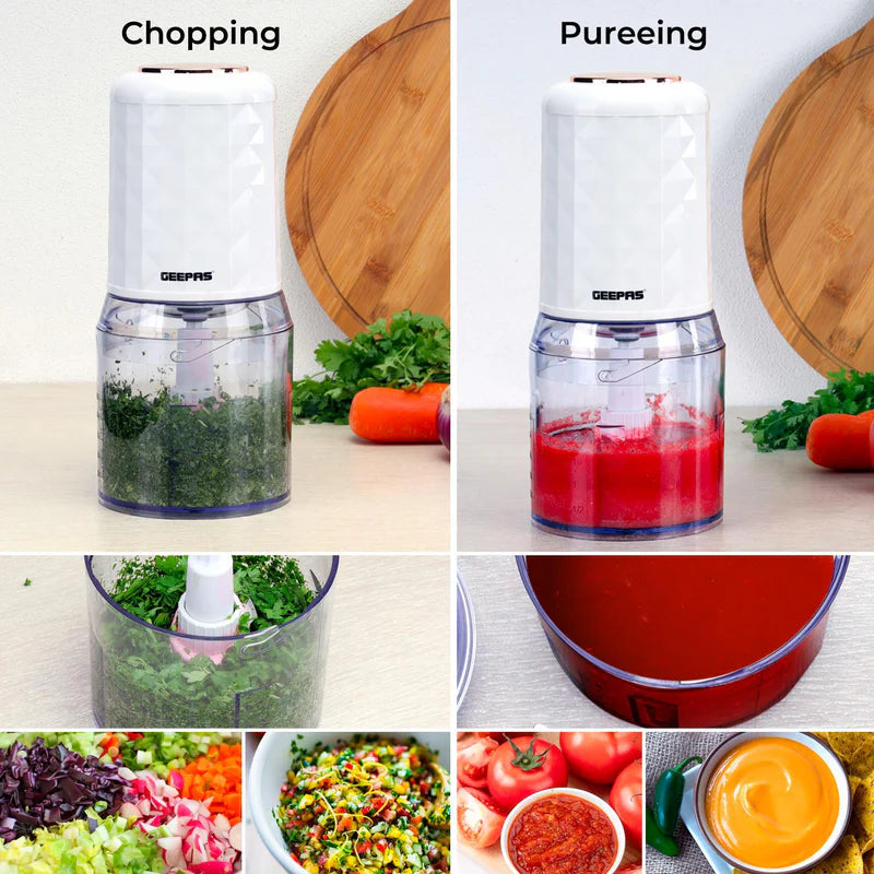 Geepas Multi Chopper | 500W| 0.5L Capacity Bowl | Stainless Steel Blades | Mincing Function | Coarse and Fine |Suitable for Vegetables, Fruits