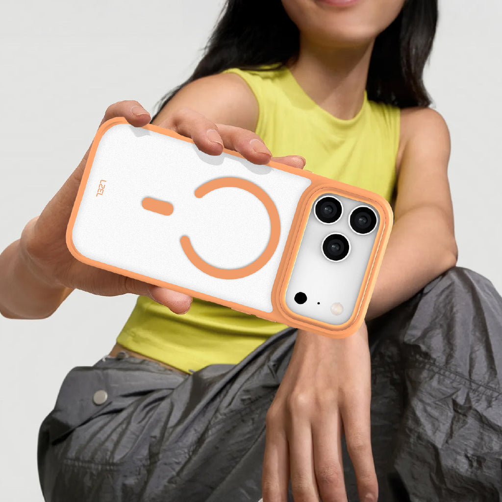 LZEL MagRevo Shield Case for iPhone 17 Pro | Papaya Orange