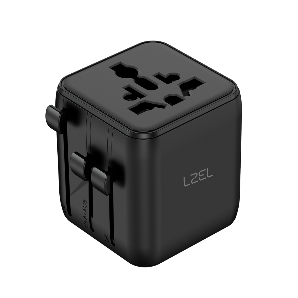 LZEL Voyage Globepower 2500 Watt Universal Multi Travel Plug Adapter | Black
