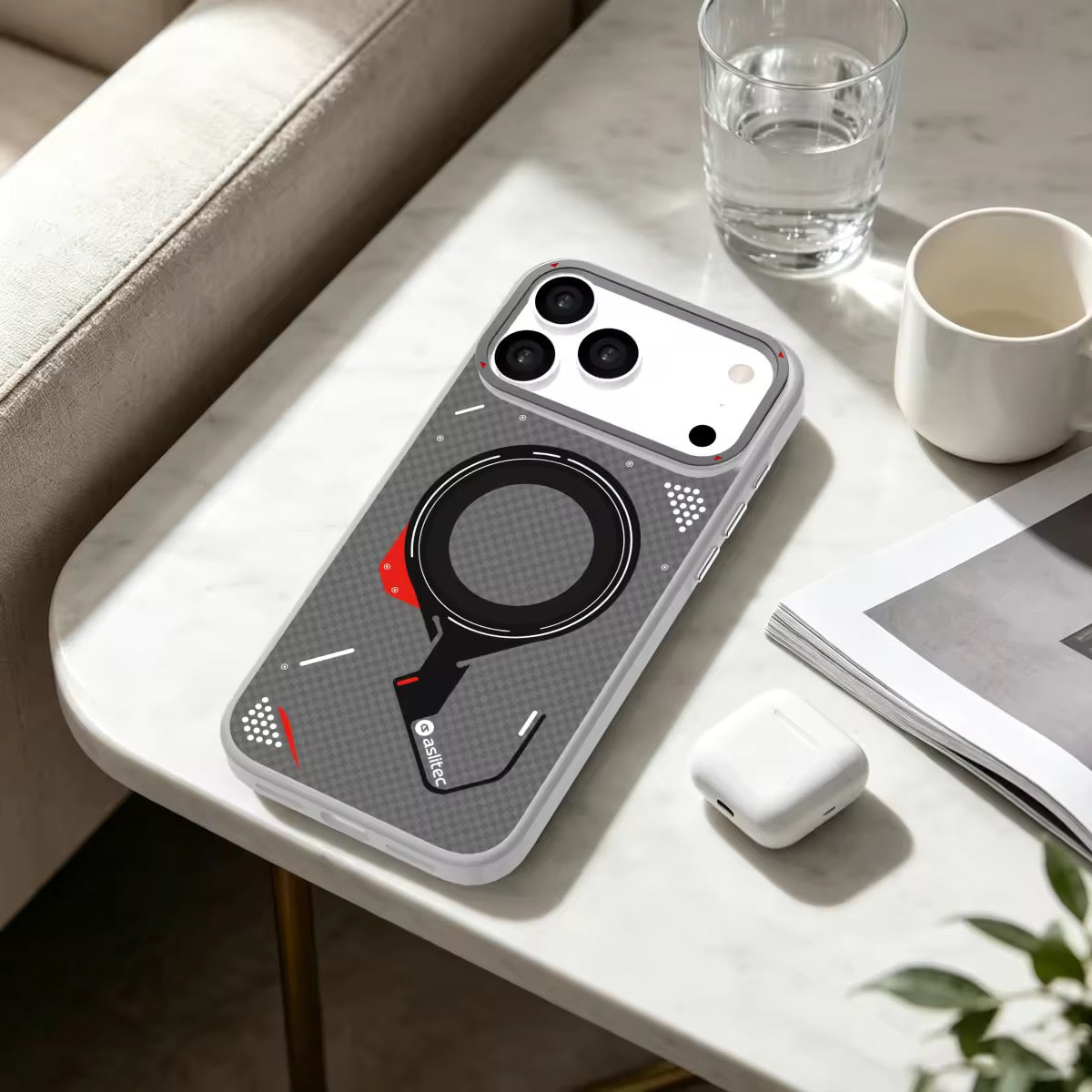 aslitec Cybermech Hybrid Metal Accents Magsafe Case With Hybrid Protection Case For iPhone 18 Pro & 18 Pro Max