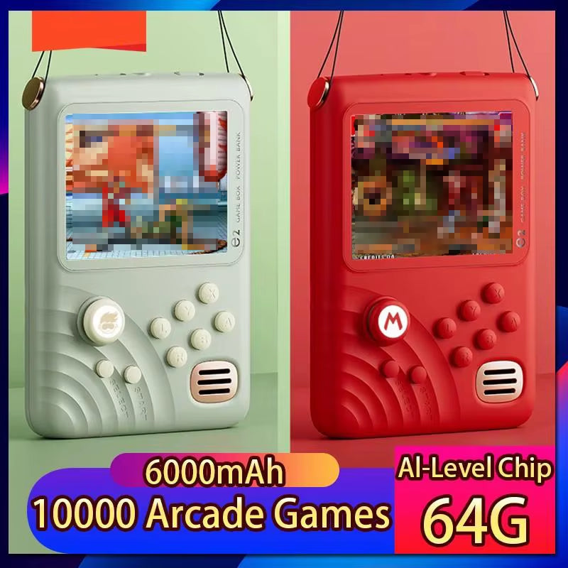 Retro Game Console - 3.5-inch IPS Screen, 6000mAh, 10000 Games | Light Green