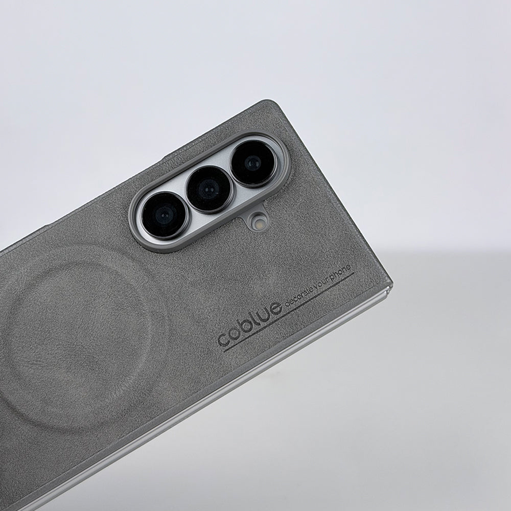 Coblue Premium Leather Magnetic Case â€“ Samsung Galaxy Z Fold 7 | Gray