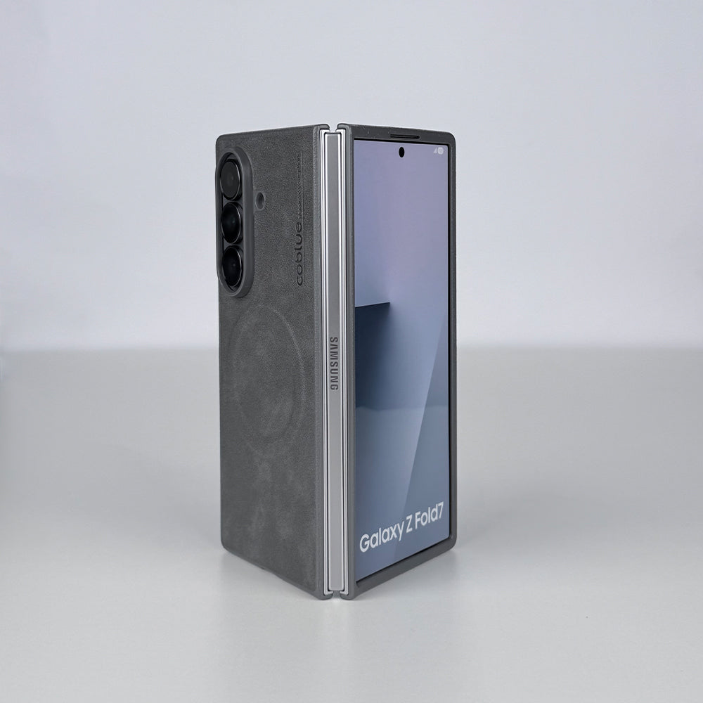 Coblue Premium Leather Magnetic Case â€“ Samsung Galaxy Z Fold 7 | Gray