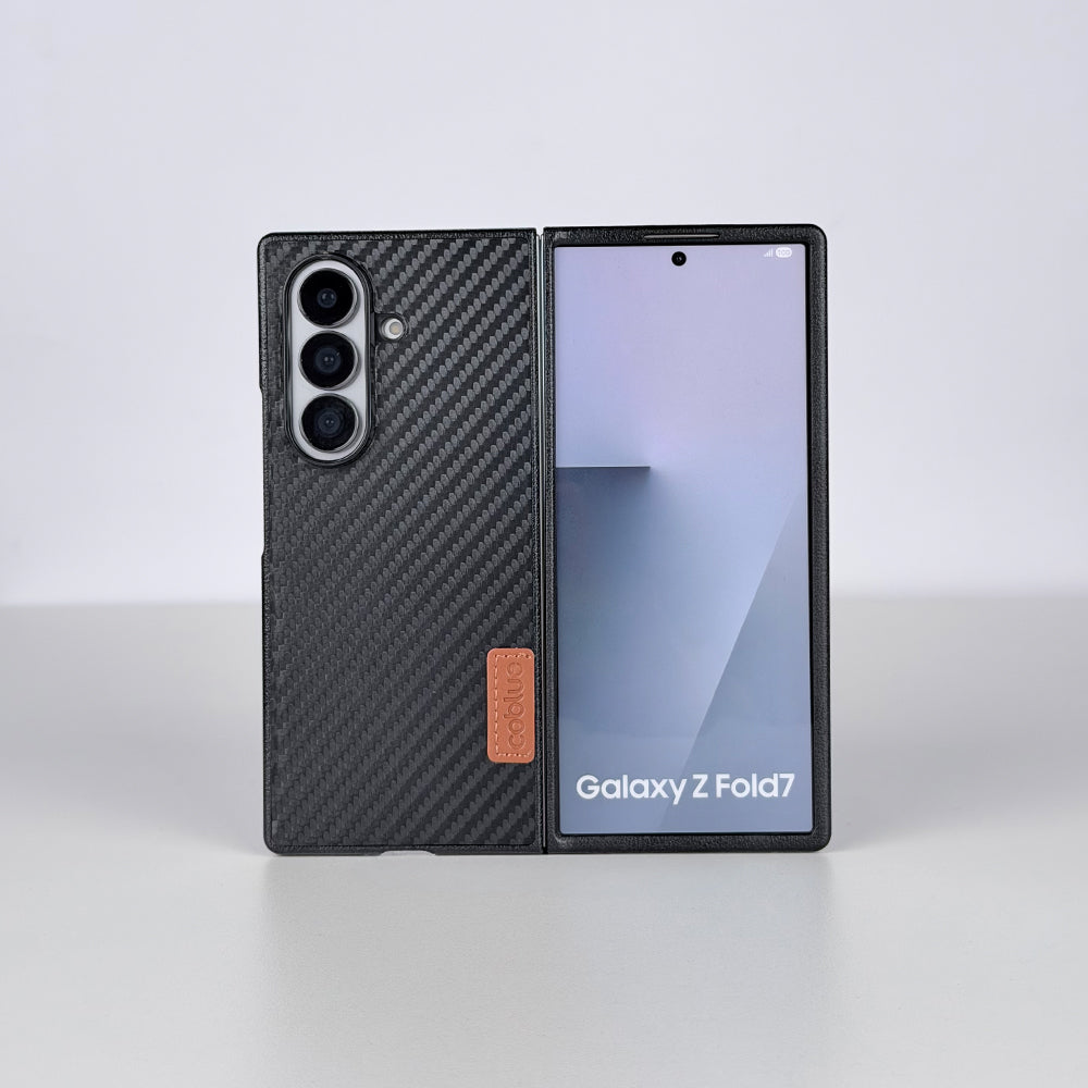 Coblue Leather Grain Drop-Proof Case for Samsung Galaxy Z Fold 7 Carbon | Black
