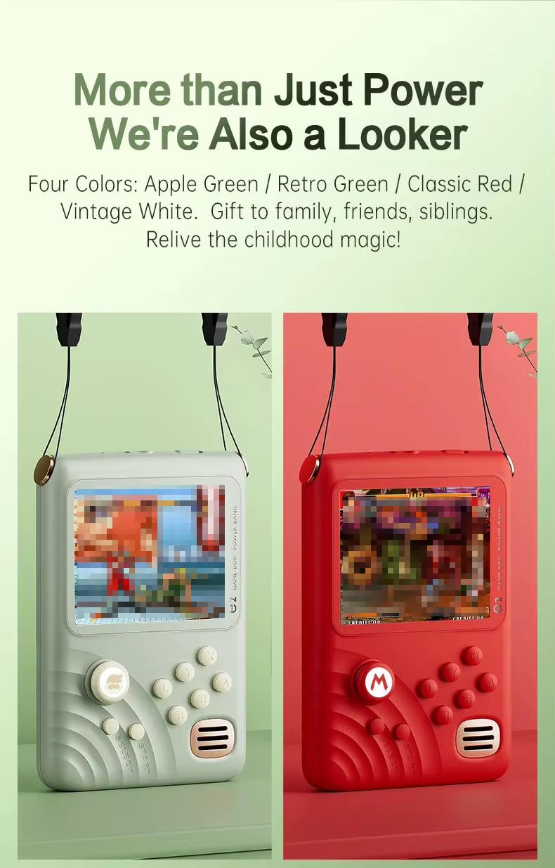 Retro Game Console - 3.5-inch IPS Screen, 6000mAh, 10000 Games | Light Green