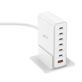 Asli Global Turboxis Series 235W Gan-7-Port Fast Charging Station With Power Delivery & PPS | White