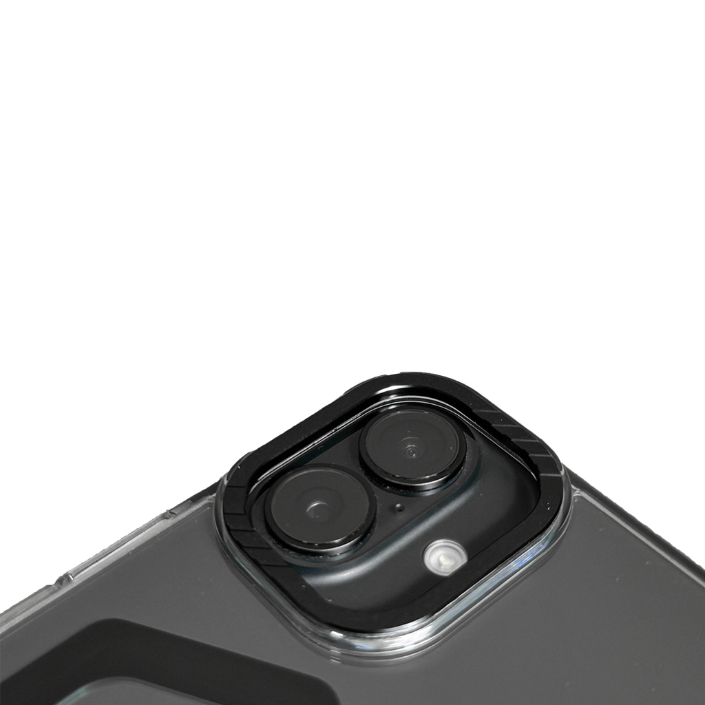 LZEL iPhone 16 Plus Mag Hexa Defender Clear Square MagSafe Case | Black