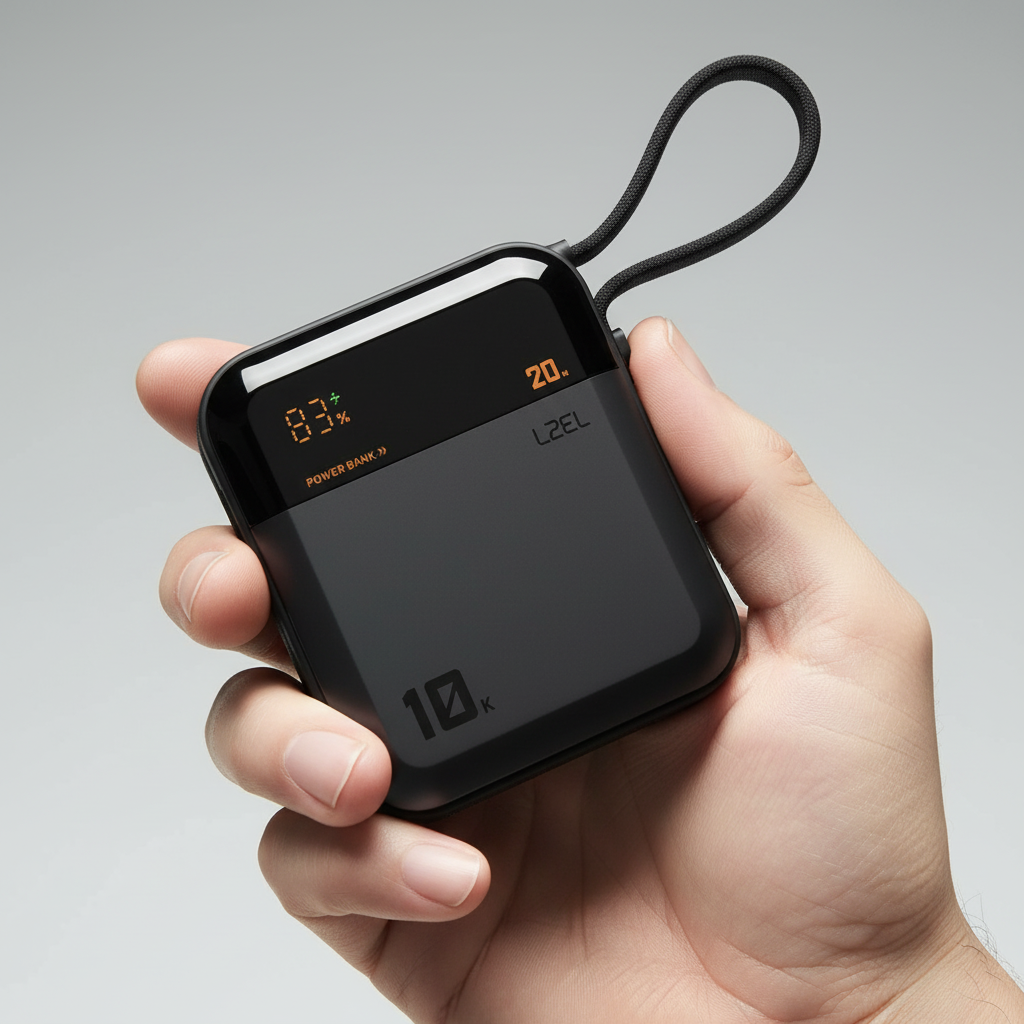 LZEL ZenoFlex Charge+ Mini 10000mAh PD Power Bank â€“ 20W Output / 18W Input | Gray