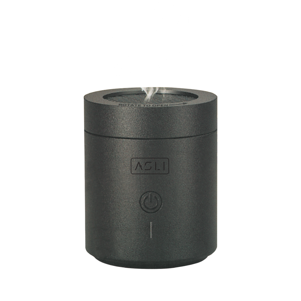 Asli Global Amberiq Essence Electric Incense Bakhoor Burner with Rotating Flip | Black