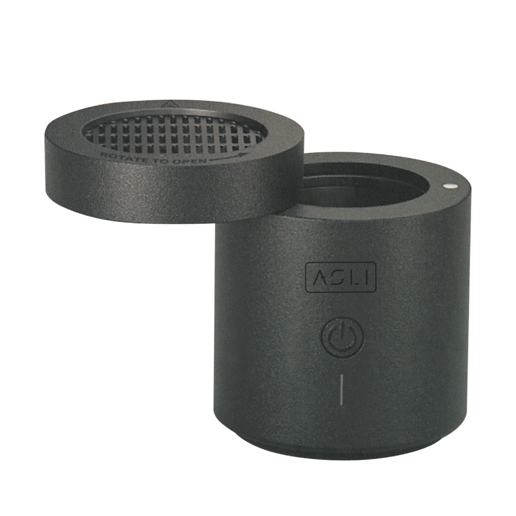 Asli Global Amberiq Essence Electric Incense Bakhoor Burner with Rotating Flip | Black