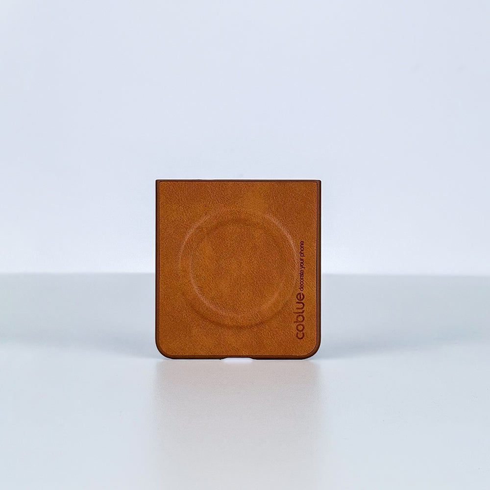 Coblue Premium Leather Magnetic Case â€“ Samsung Galaxy Z Flip 7 | Brown