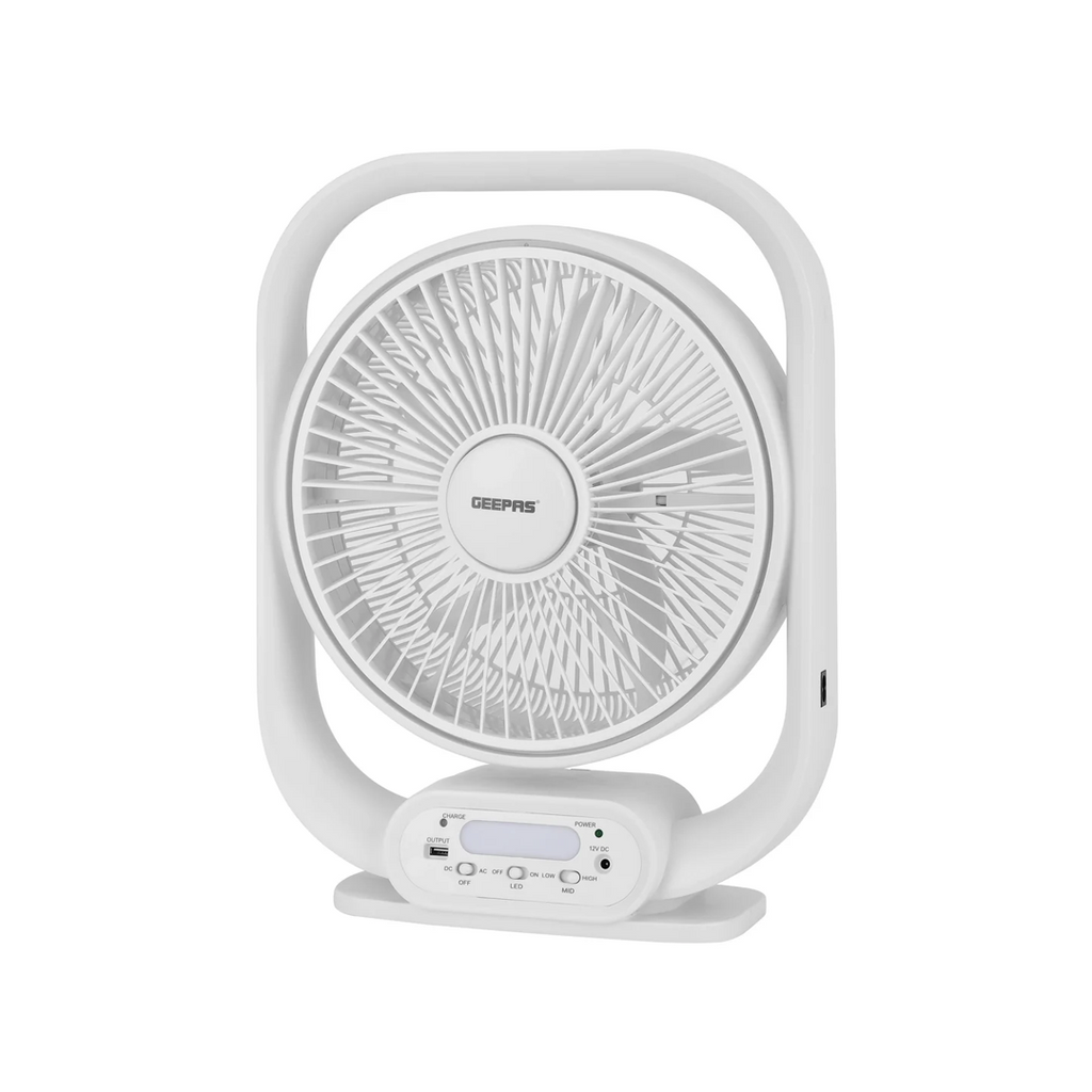 GEEPAS 12-Inch Rechargeable Table Fan with 5 Blades