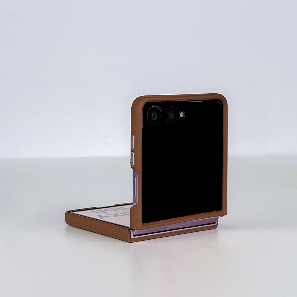 Coblue Premium Leather Magnetic Case â€“ Samsung Galaxy Z Flip 7 | Brown