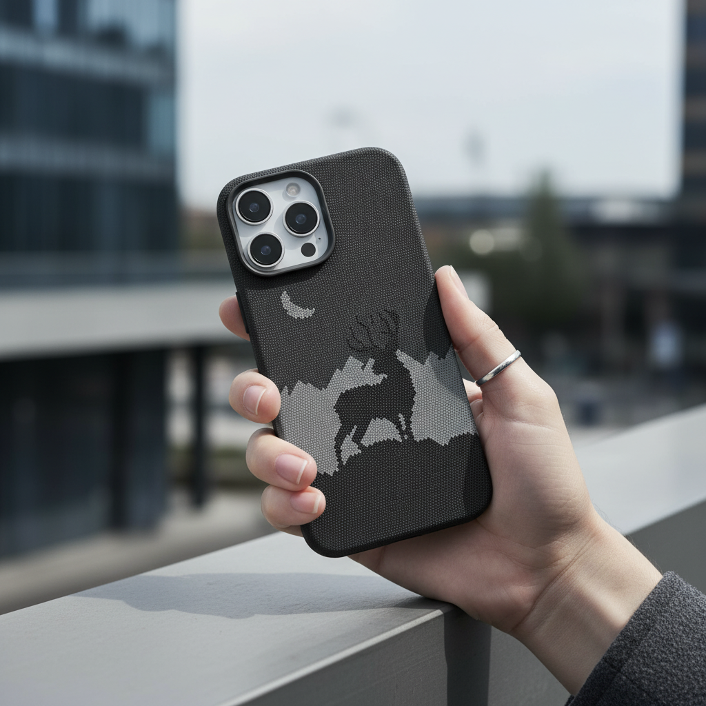 LZEL MagCarbon Deer Cover for iPhone 16 Pro Max | Black Deer