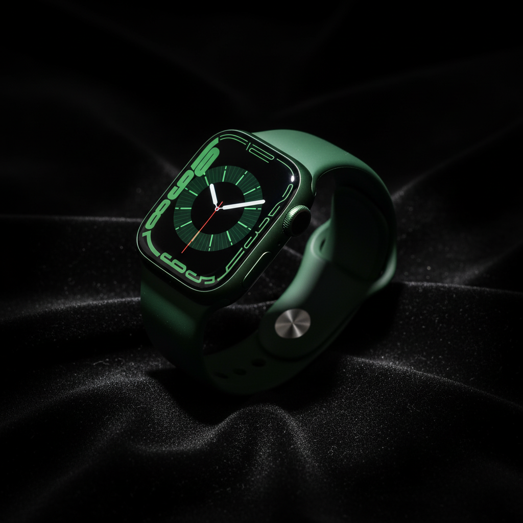 Apple Watch Series 7 GPS, 41mm Green Aluminium Case with Clover Sport Band - Regular