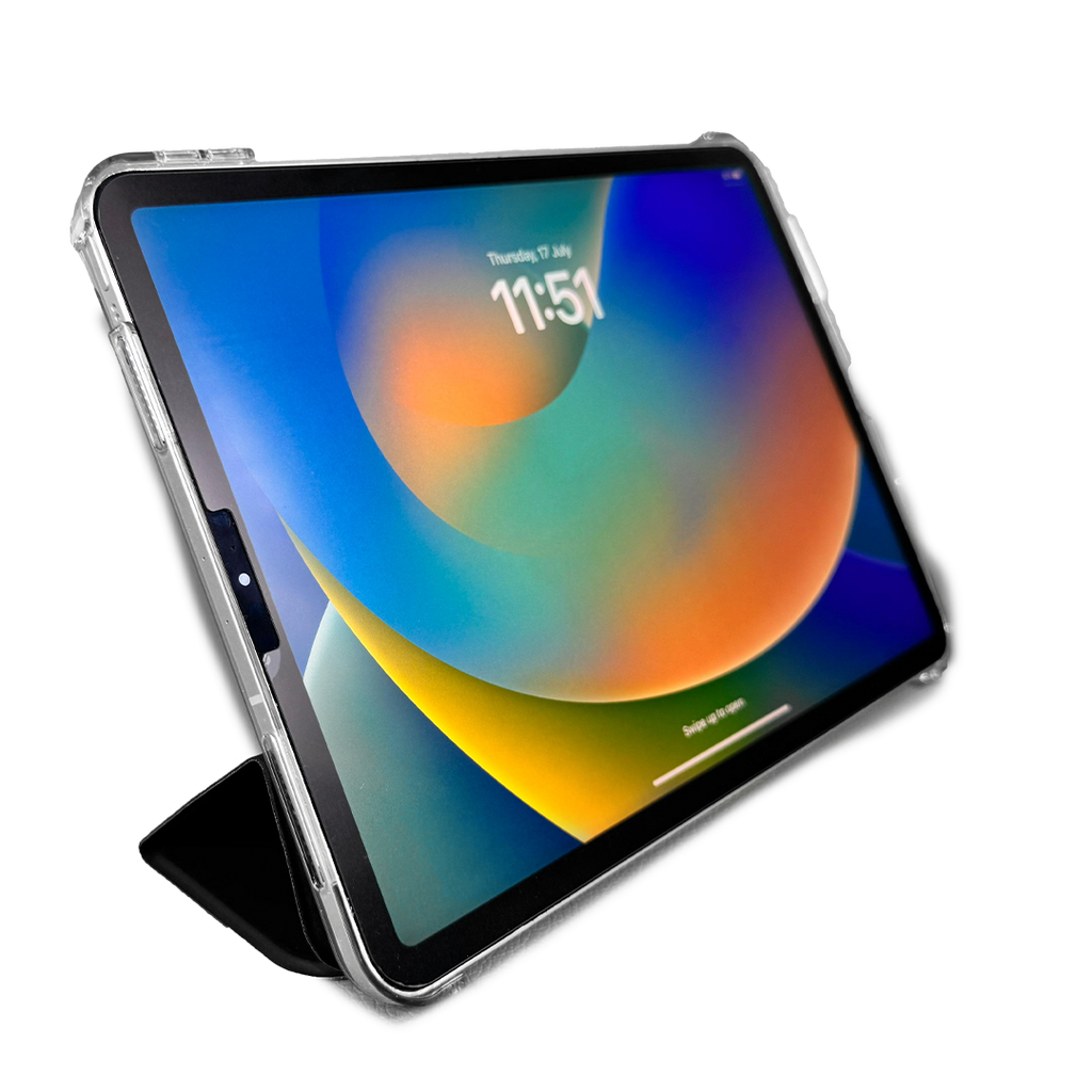LZEL Imperium Trifolio Smart Folio Case for iPad 10.9" / 11" (A16-2025) – Transparent Back | Black
