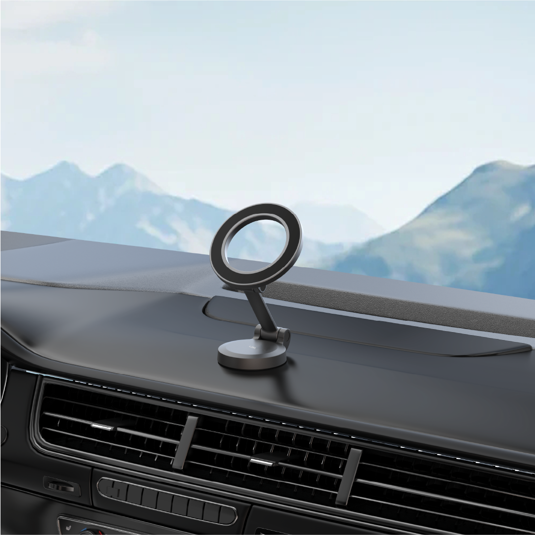 LZEL 360Â° Magnetic Suction Phone Holder Three-Axis Adjustable Angle | Robust Magnetic Grip | Black
