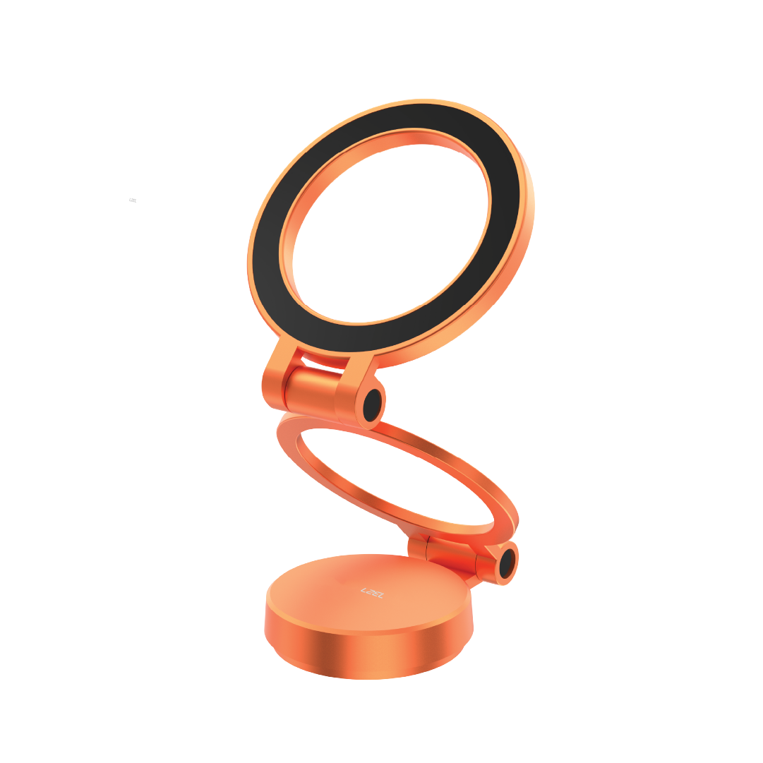 LZEL 360Â° Magnetic Suction Phone Holder Three-Axis Adjustable Angle | Robust Magnetic Grip | Orange