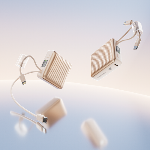 90 Percent Primcore Neo 22.5W Dual Built-In Cables Power Bank Powerdelivery | Qc 3.0 | Usb-C & Lightning | Gold