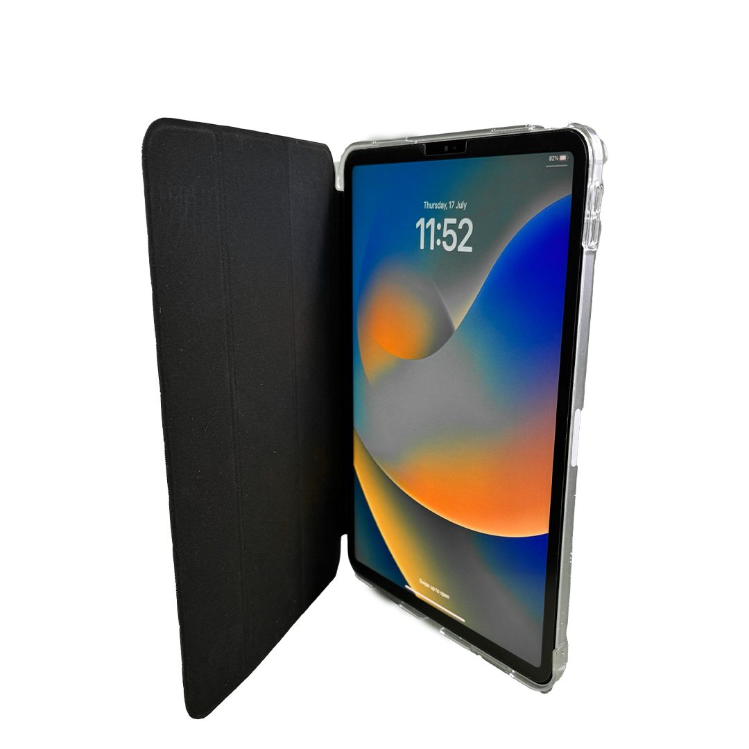 LZEL Imperium Trifolio Smart Folio Case for iPad 10.9" / 11" (A16-2025) – Transparent Back | Black