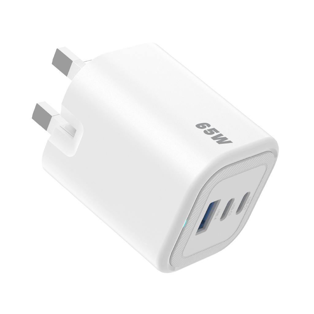 Asli  Global Maxcharge 65 Gan 3-Port Usb-A & Dual Usb-C Fast Charger | White