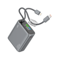 LZEL Neurovolt 10K Pd 35W Mini Power Bank Pd3.0 & Qc3.0 | Usb-C Cable & Lightning Cable | Gray