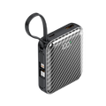 Asli Global Chargeflux Mini Super Fast Charge Powerbank With Built-In Type-C & Lightning Cable | Black