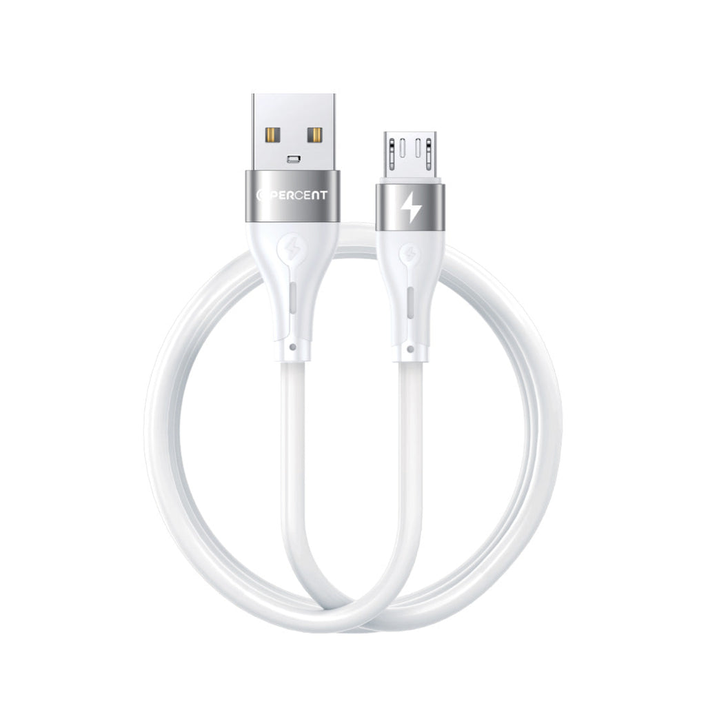 90 Percent Voltline 90 Series USB-A to Micro Silicone Cable 1M | White