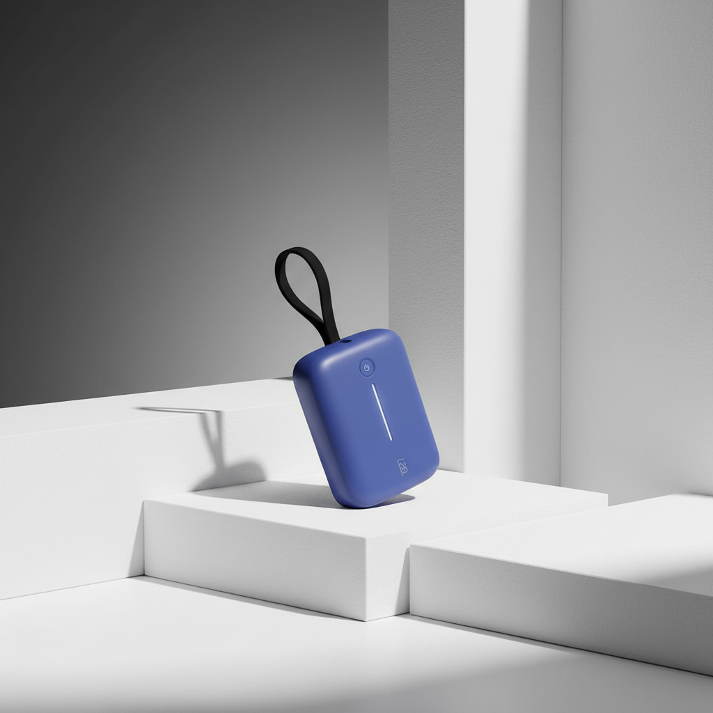 LZEL PrimeBrio Neo 10K Mini Power Bank 22.5W – 10000mAh, Detachable Type-C Cable | Blue