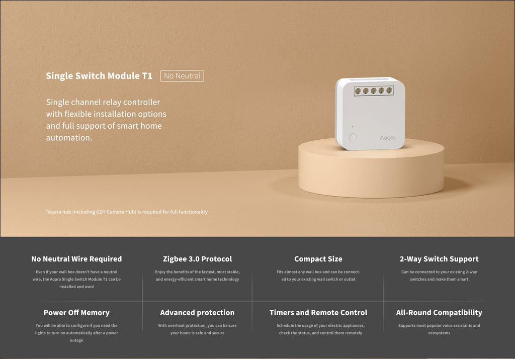 Aqara Single Switch Module T1 No Neutral