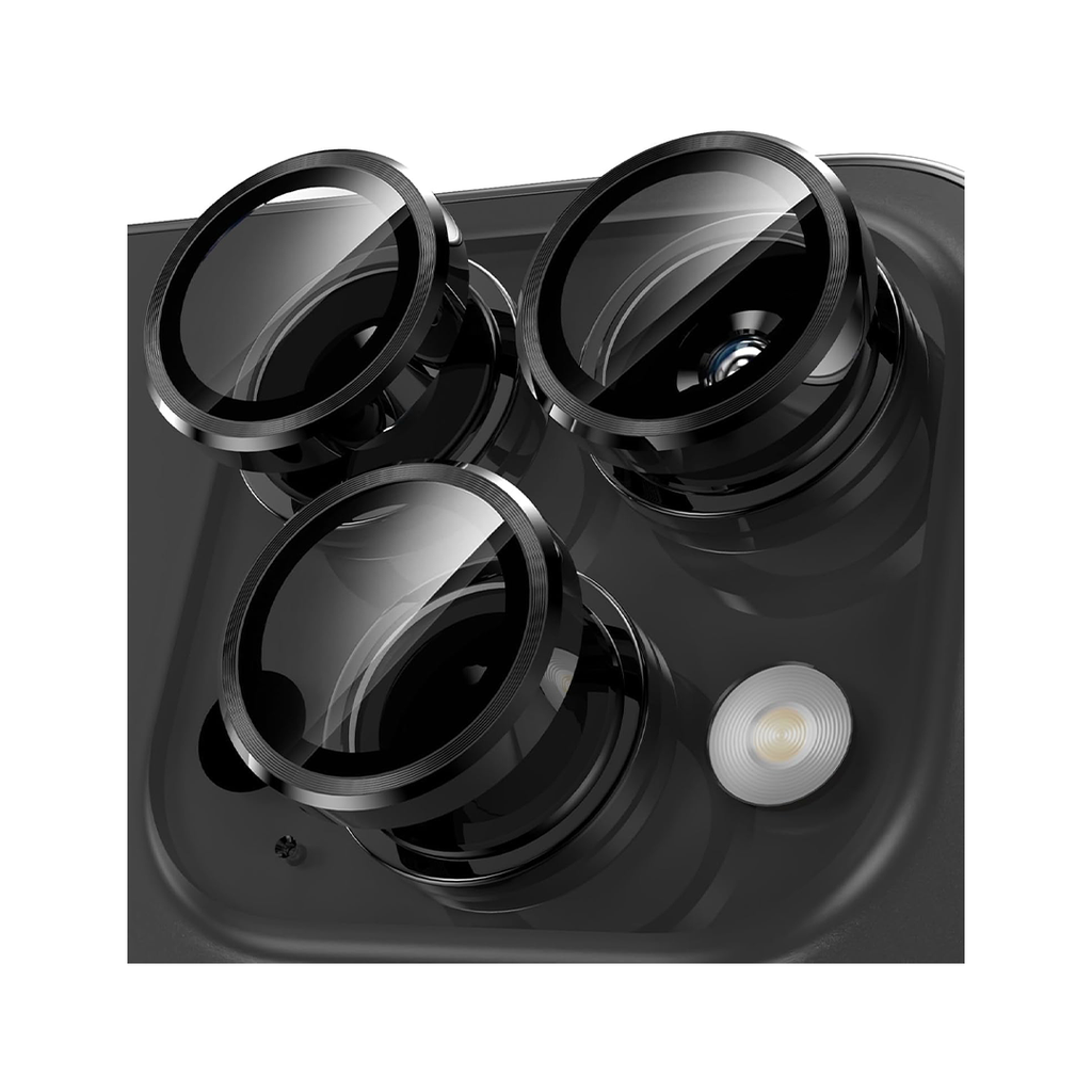 Asli Edgeguard Series 9h Hardness Hd Corning Camera Glass For Iphone 15 Pro/15 Pro Max | Black
