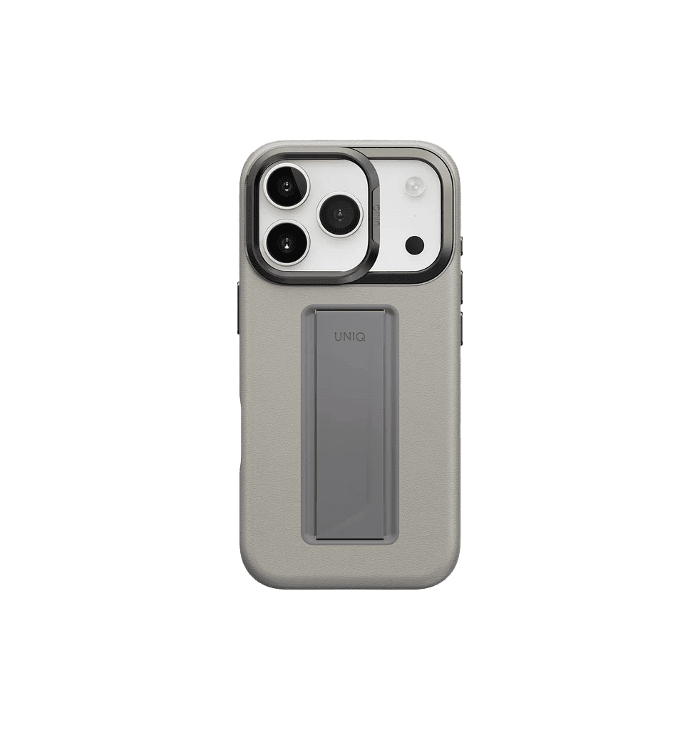 UNIQ Hybrid Heldro Pro MagClick Case with Camera Stand for iPhone 17 Pro | Clay