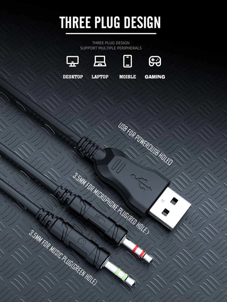 E-Sport Gaming Headset With Backlight With 3.5mm Jack