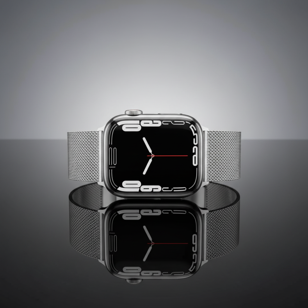 Apple Watch Series 7 GPS + Cellular, 45mm Silver Stainless Steel Case with Silver Milanese Loop