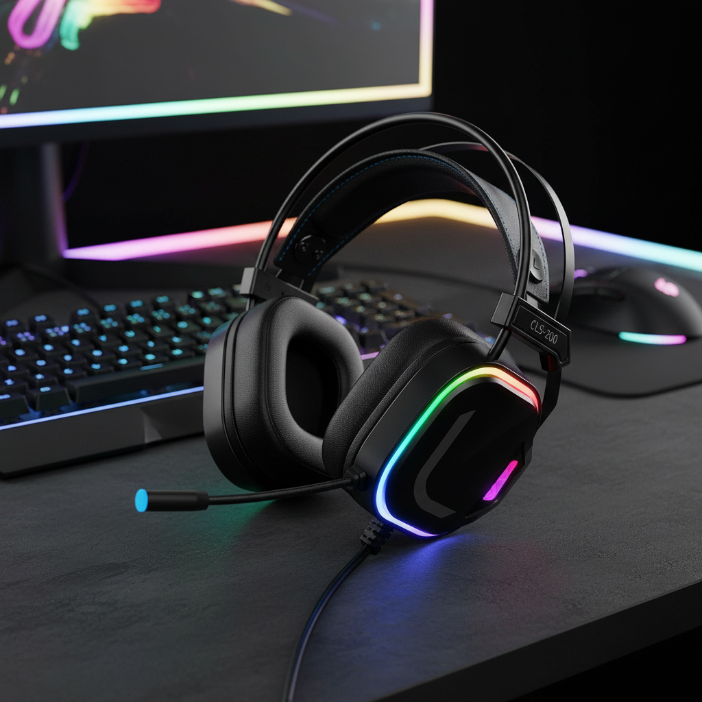 Colusi Gaming Headset 3.5+USB Compatible With Pc/Desktop/Laptop/Switch/Ps4/Ps5/Xbox| Black