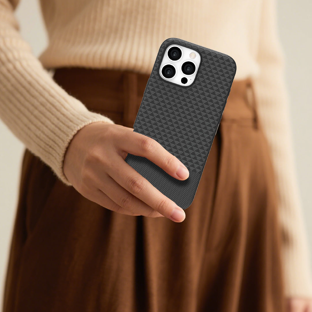 LZEL MagCarbon Splice Case for iPhone 16 Pro Max | Black Carbon