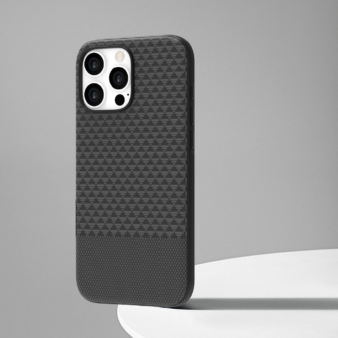 LZEL MagCarbon Splice Case for iPhone 16 Pro Max | Black Carbon