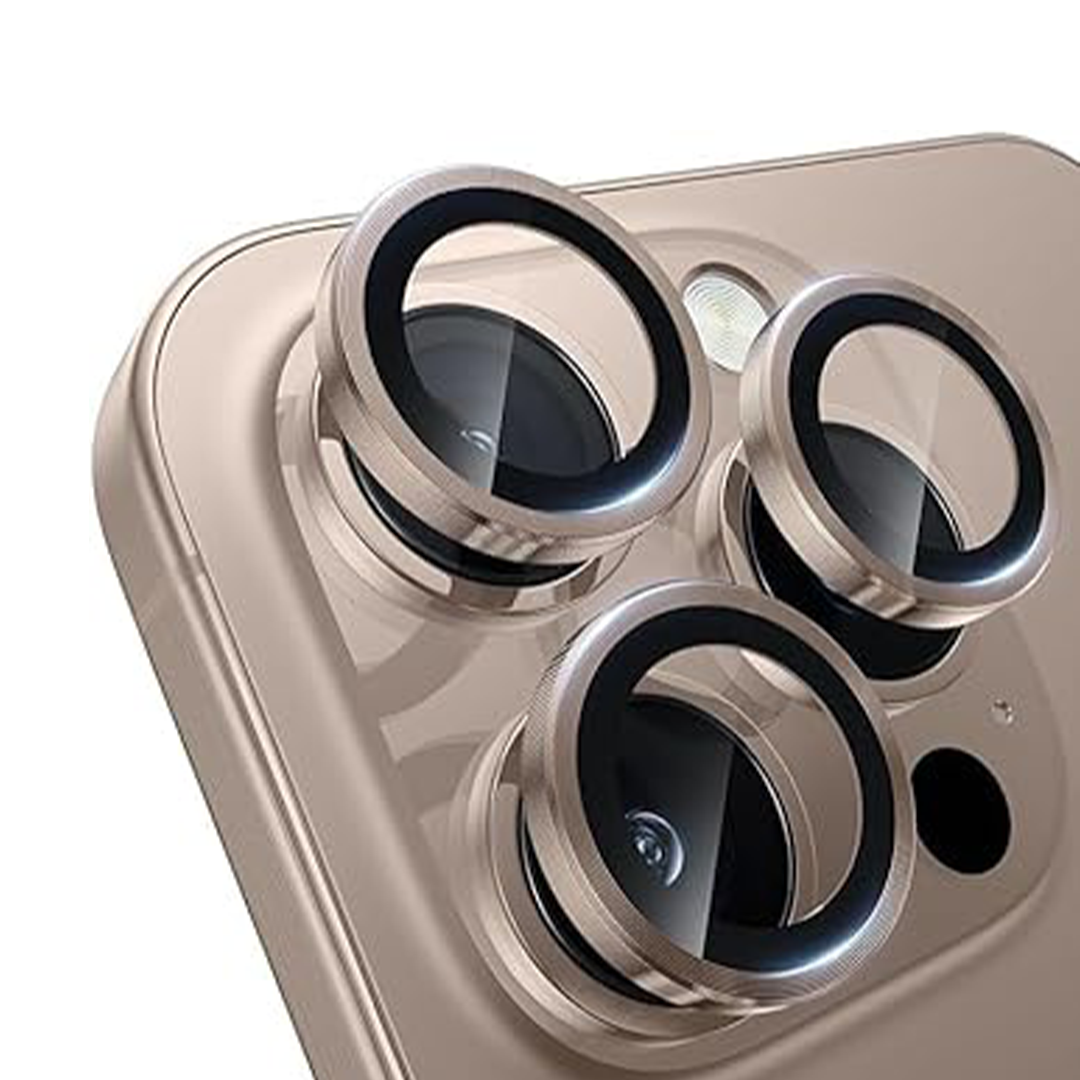 Asli Edgeguard Series 9h Hardness Hd Corning Camera Glass For Iphone 16 Pro/16 Pro Max | Desert Gold