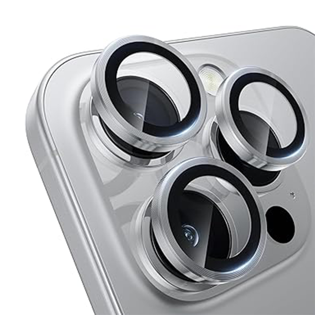 Asli Edgeguard Series 9h Hardness Hd Corning Camera Glass For Iphone 16 Pro/16 Pro Max | Silver