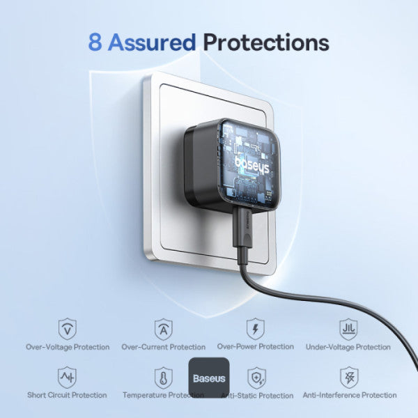 Baseus Palm Fast Charger 1C 30W (with Baseus Cable USB-C to USB-C 60W) | Cluster Black