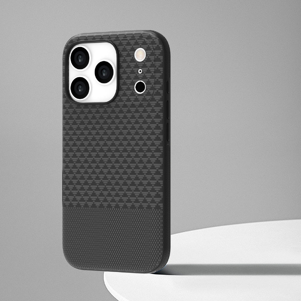 LZEL MagCarbon Splice Case for iPhone 17 Pro Max | Black Carbon