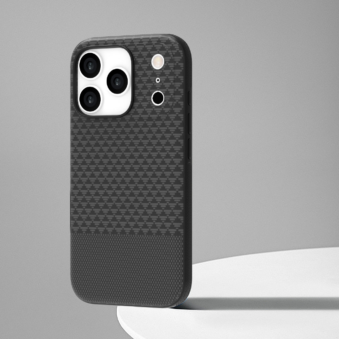 LZEL MagCarbon Splice Case for iPhone 17 Pro Max | Black Carbon