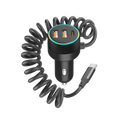 LZEL PulseCharge Pro 70W Multi-Port Car Charger with 7-Color LED Light