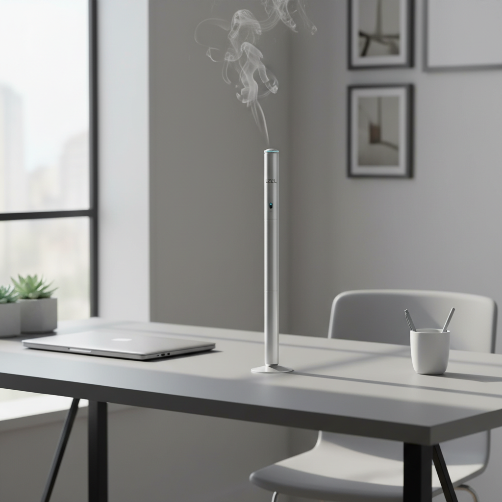 LZEL Aroma Diffuser Aromavista Serenity Prestige Scent Diffuser Waterless Nebulizer Aroma Diffuser, 2000sqft | Silver