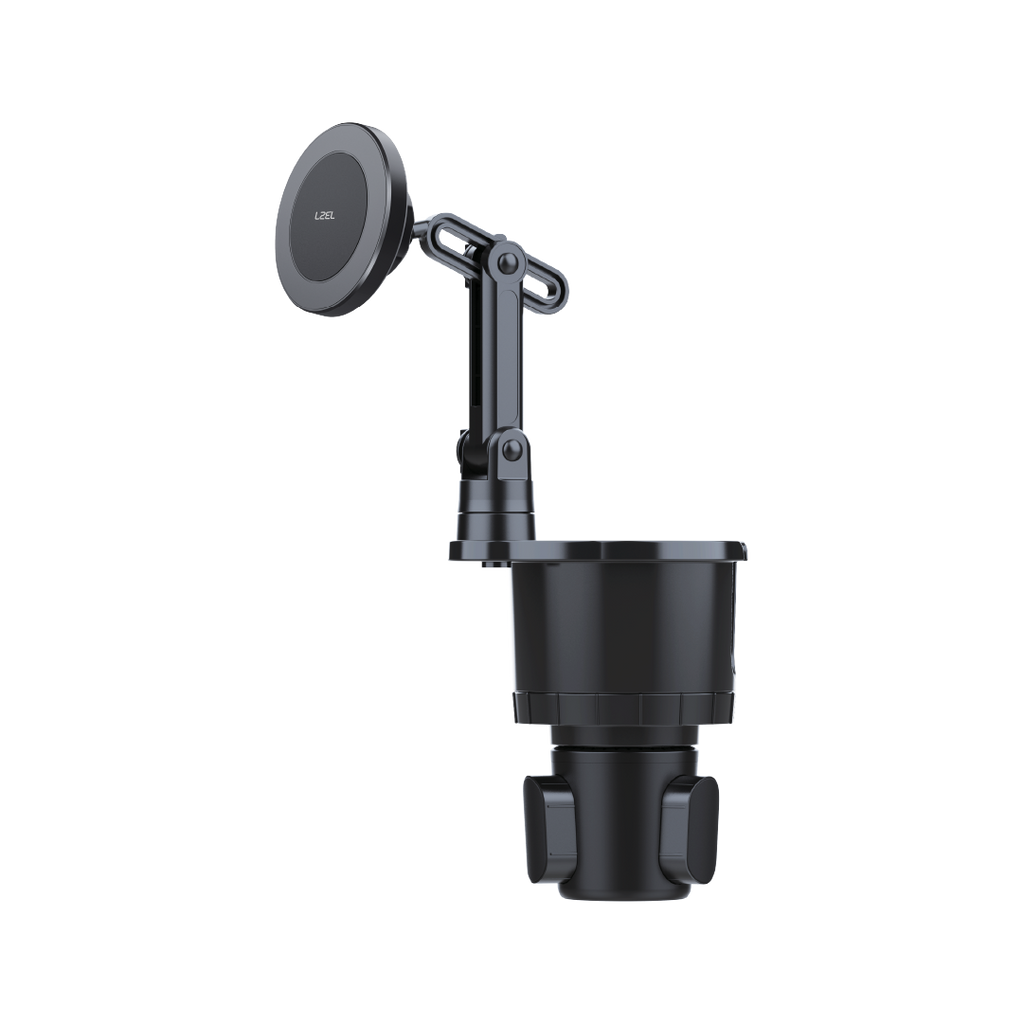 LZEL 2-In-1 Magnetic Car Phone Mount & Cup Holder Hands-Free Viewing I Strong Stability | Universal Phone Compatibility