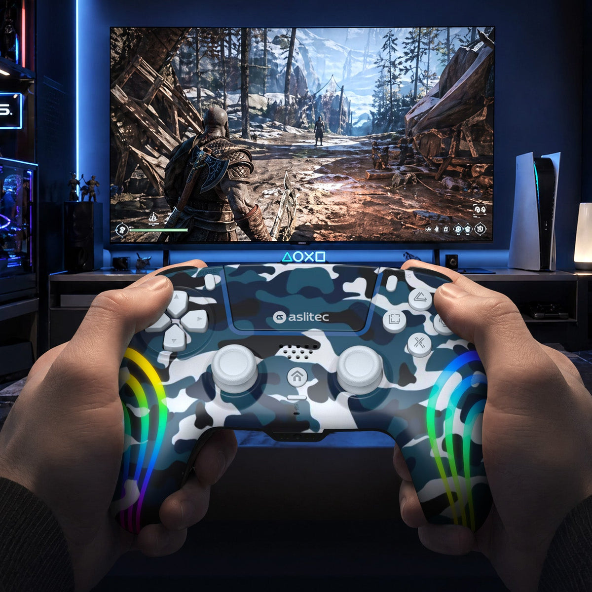 aslitec Wireless RGB Controller Applicable PS5/PC Console