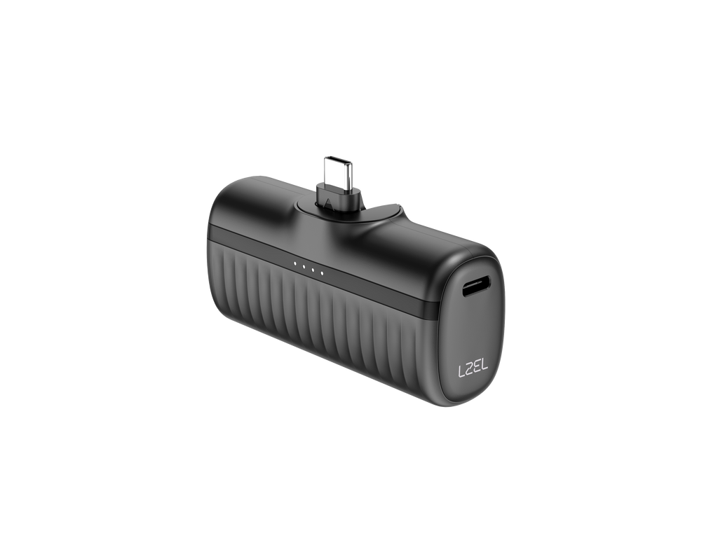 LZEL PrimeBrio Clip C5 Mini Power Bank – 5000mAh, 20W, USB-C | Black