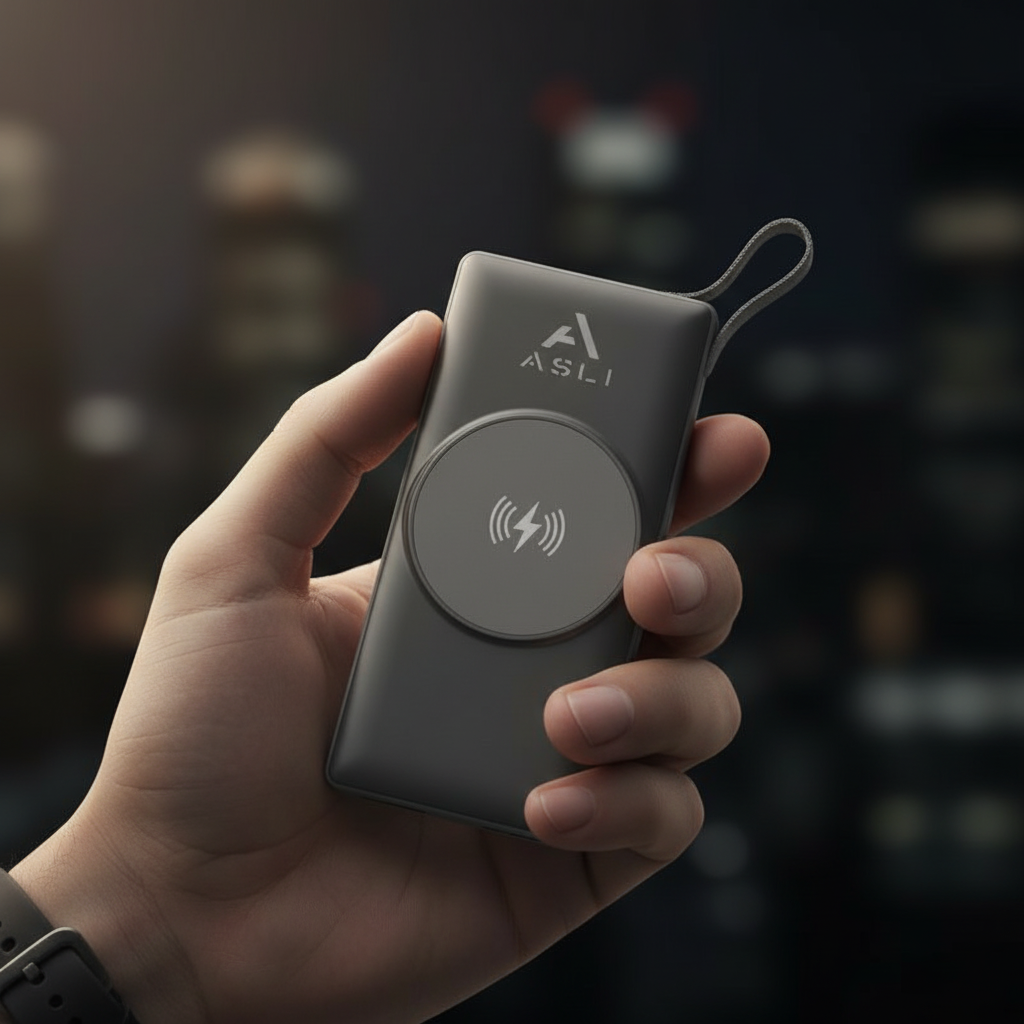Asli Global 10000mAh x 8 Wireless Magnetic Power Bank PowerStation|Black