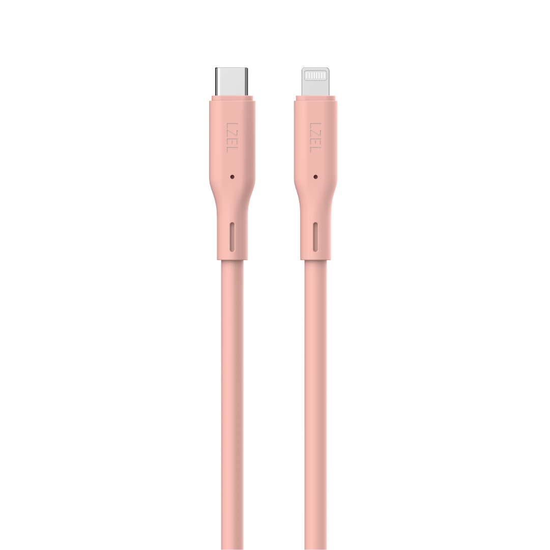 LZEL Celeris Silox CXL Soft Silicone USB-C to Lightning Cable, 480Mbps, 60W Max, 2m | Pink