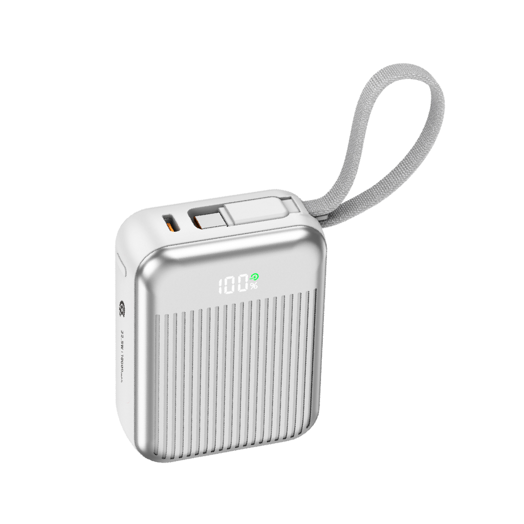 90 Percent Primvolt Sync 22.5W Dual Built-In Cables Power Bank Powerdelivery Qc 3.0 | Usb-C & Lightning | Silver